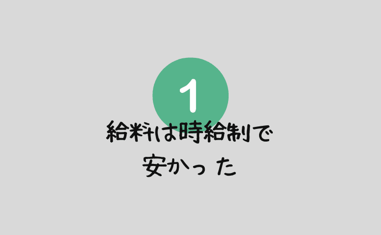 給料は時給制で安かった